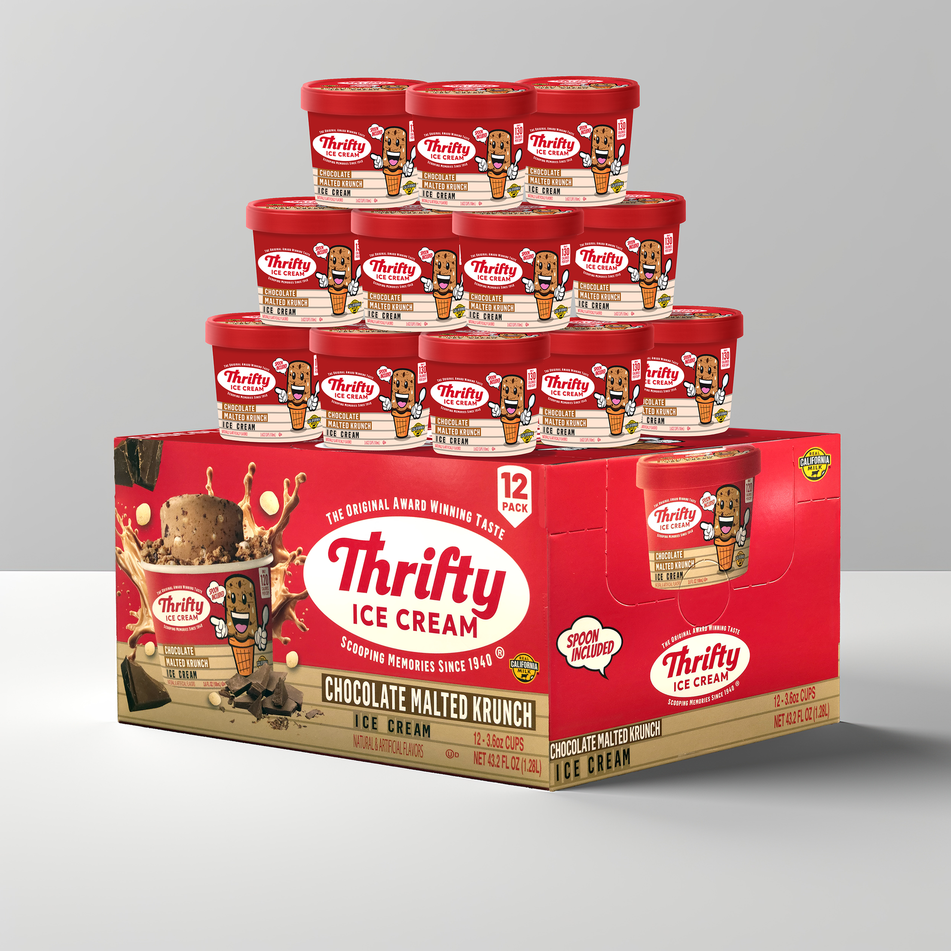 Chocolate Malted Krunch 3.6oz Single Serve Cups (Two 12-packs