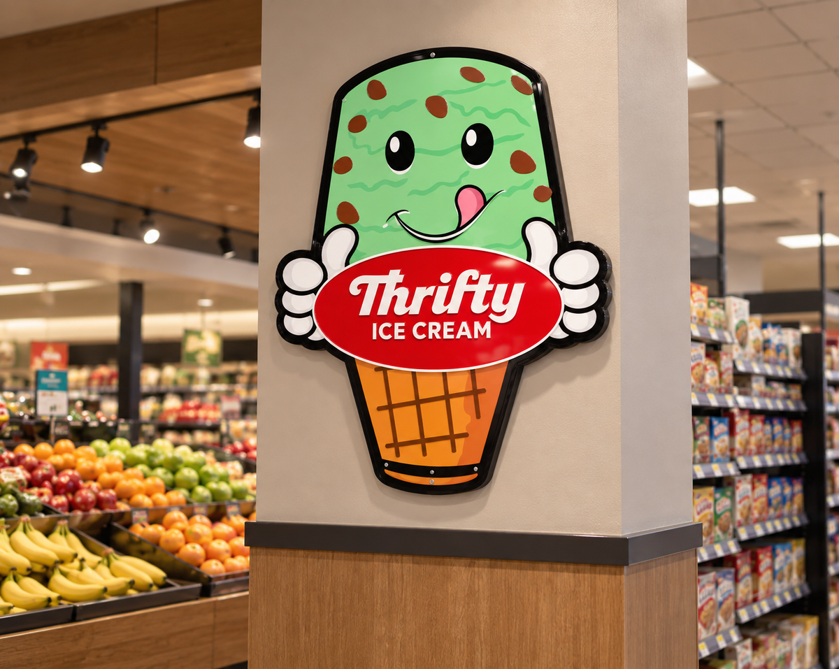 Mint Cone Boy Aluminum Sign