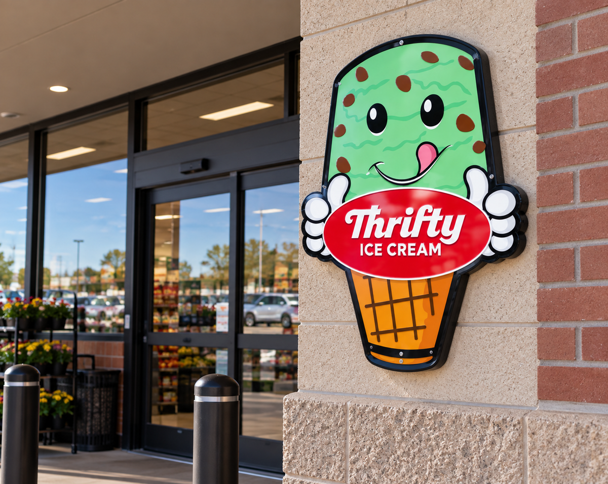 Mint Cone Boy Aluminum Sign
