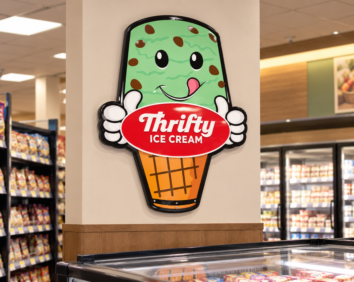Mint Cone Boy Aluminum Sign