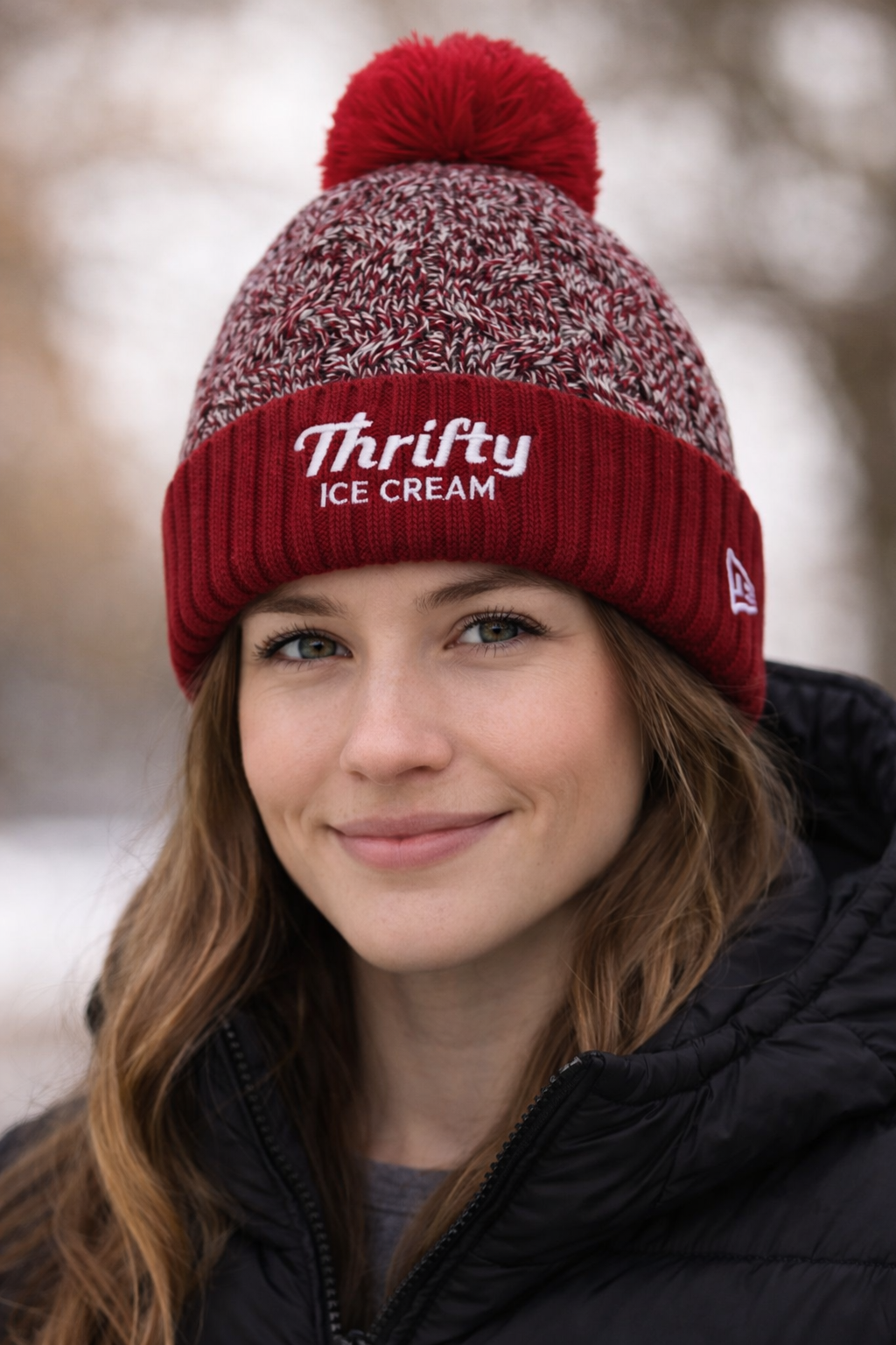 Thrifty Marled Knit Pom Beanie