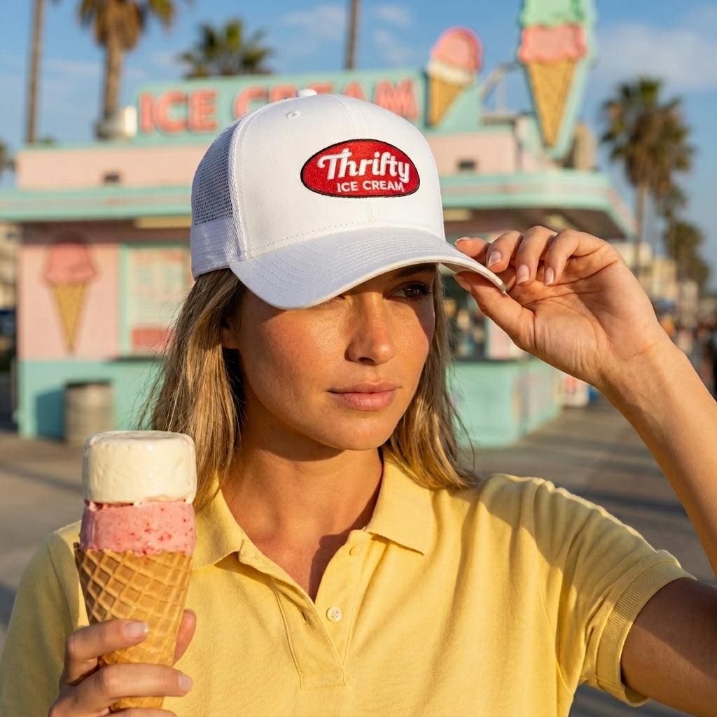 Thrifty Ice Cream White Snapback Hat – Classic Edition